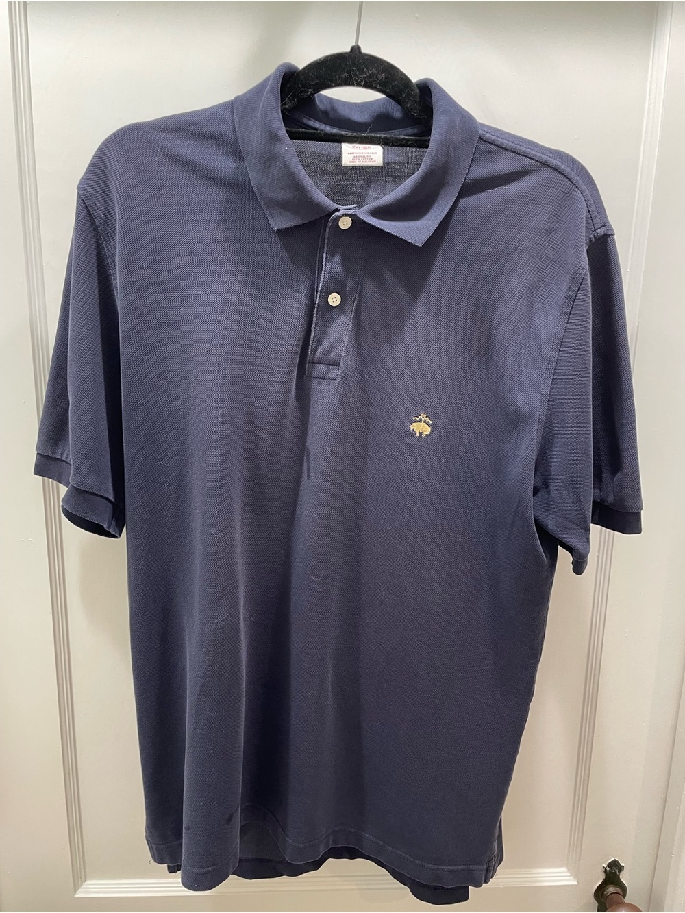 Brooks Brothers Navy Polo with Subtle Gold Logo